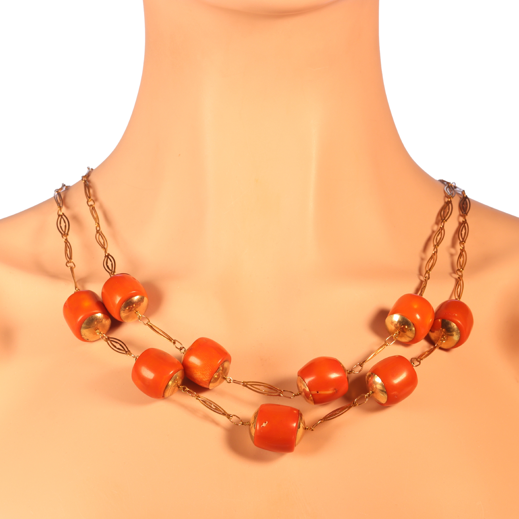 Grandiose Beads: A Monumental Coral Necklace
